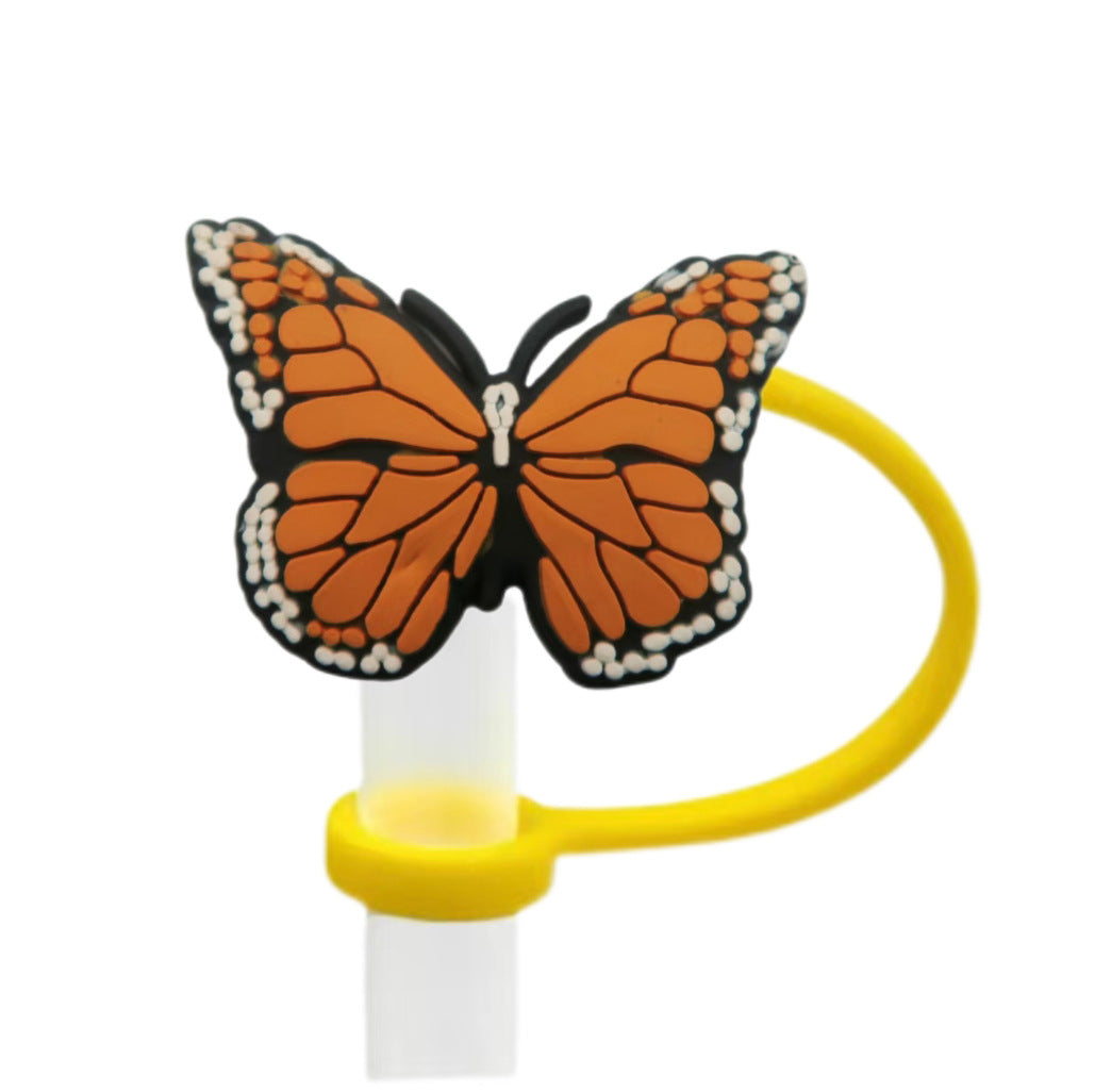 Wholesale 10pcs Butterfly Straw Cover Cute Cartoon Straw Cap Dust Plug
